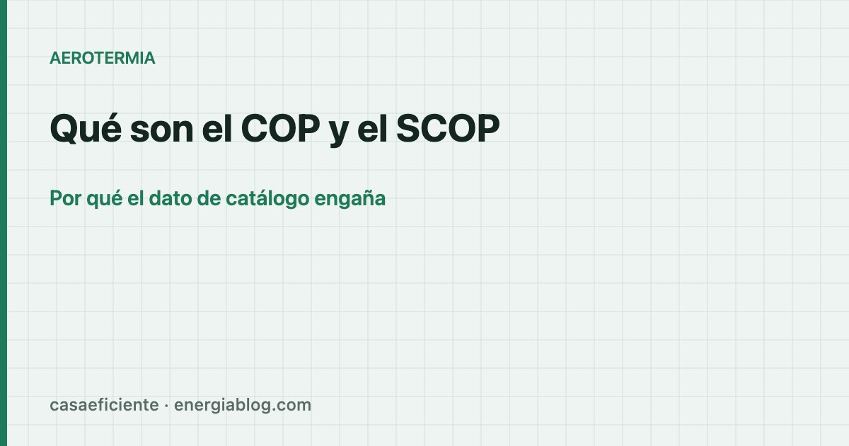 Qué son el COP y el SCOP — Casa Eficiente