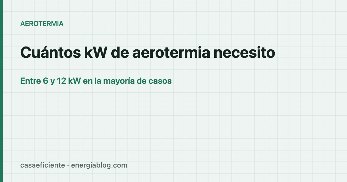 Cuántos kW de aerotermia necesito — Casa Eficiente